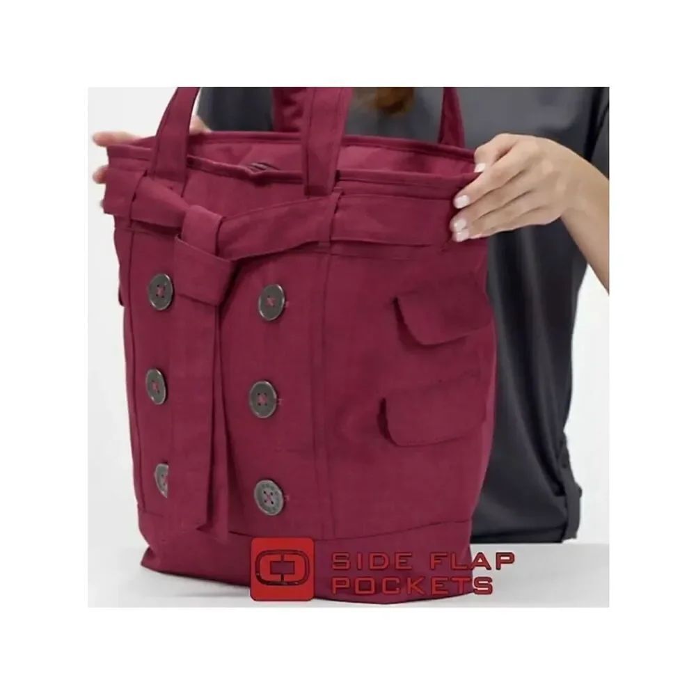 OGIO Burgundy Ladies Function Fashionable Hampton’s Padded Laptop Tote Bag